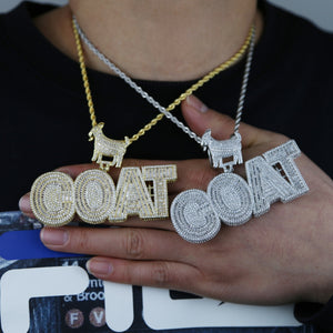 Iced Out GOAT Pendant - Different Drips