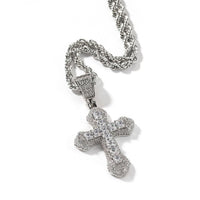 Thumbnail for Iced Sky Blue Cross Pendant - Different Drips