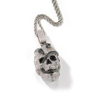 Iced Snake Covered Skull Pendant - Different Drips