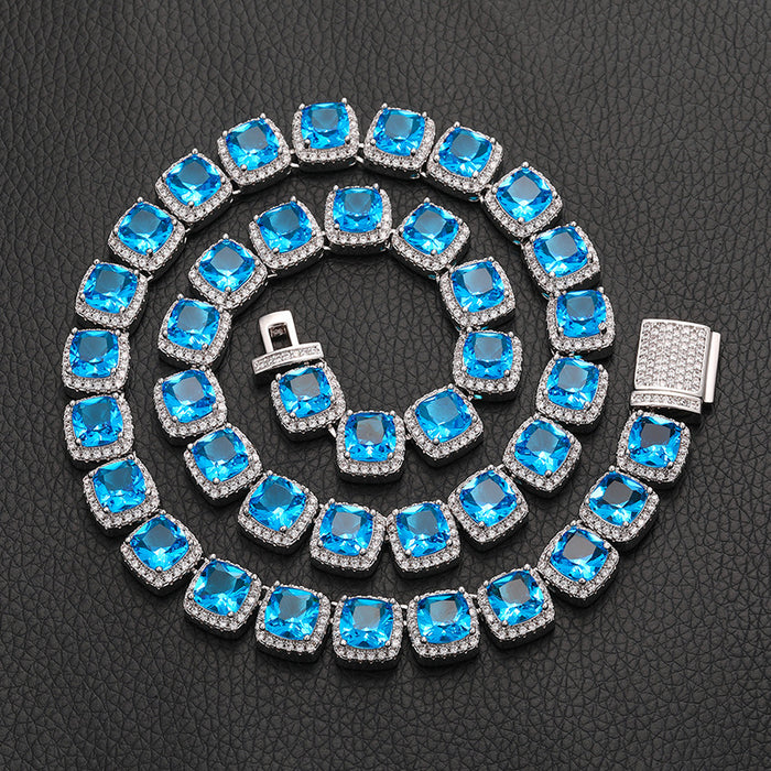 10mm Blue Glacier Clustered Tennis Chain - Different Drips