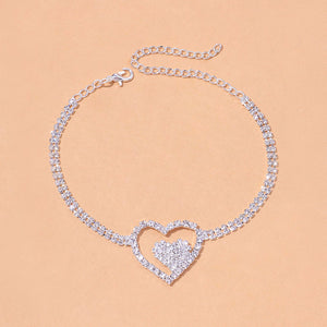 Double Heart Tennis Anklet - Different Drips