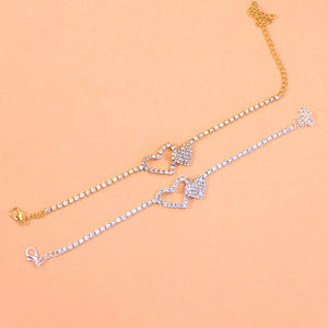 Double Heart Tennis Anklet - Different Drips