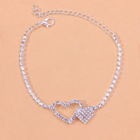 Thumbnail for Double Heart Tennis Anklet - Different Drips