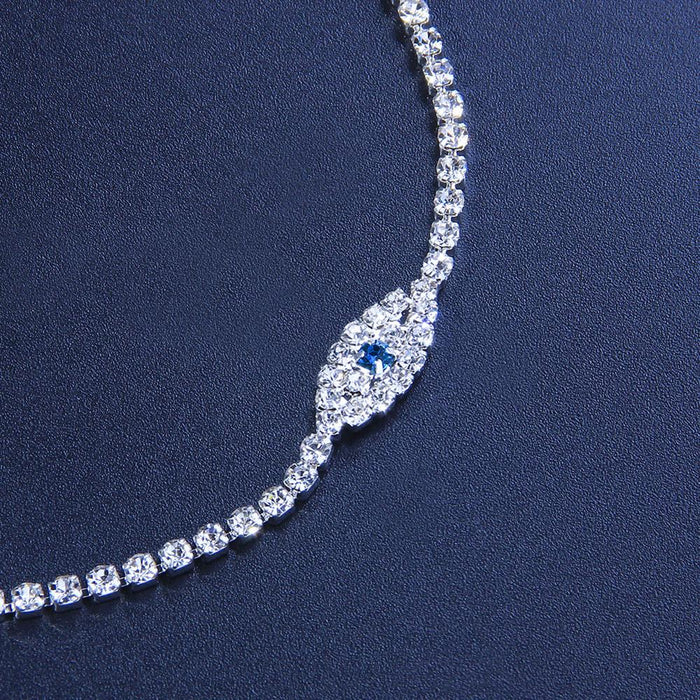 Round Cut Evil Eye Tennis Anklet - Different Drips