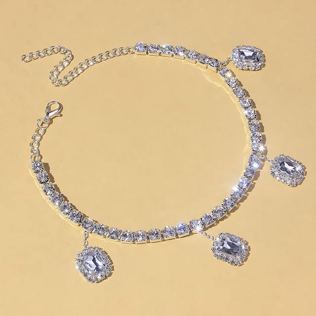 Emerald Drop Tennis Anklet - Different Drips