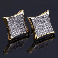 Thumbnail for 16mm Yellow Gold Square Cut Earrings - Different Drips