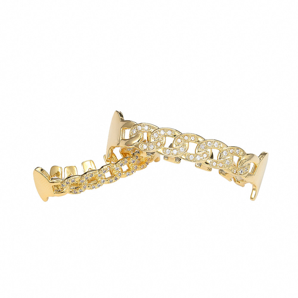 Iced Out Cuban Link Row Grillz - Different Drips