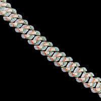 Thumbnail for 20mm Flag Of Mexico Prong Cuban Link Chain - Different Drips