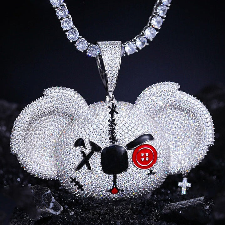 S925 Moissanite Angry Koala Bear Pendant - Different Drips