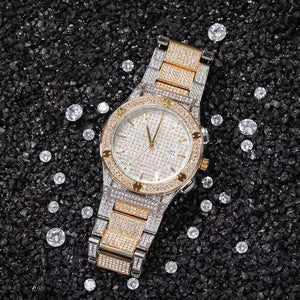 Iced Out Round Screw Head Watch - Different Drips